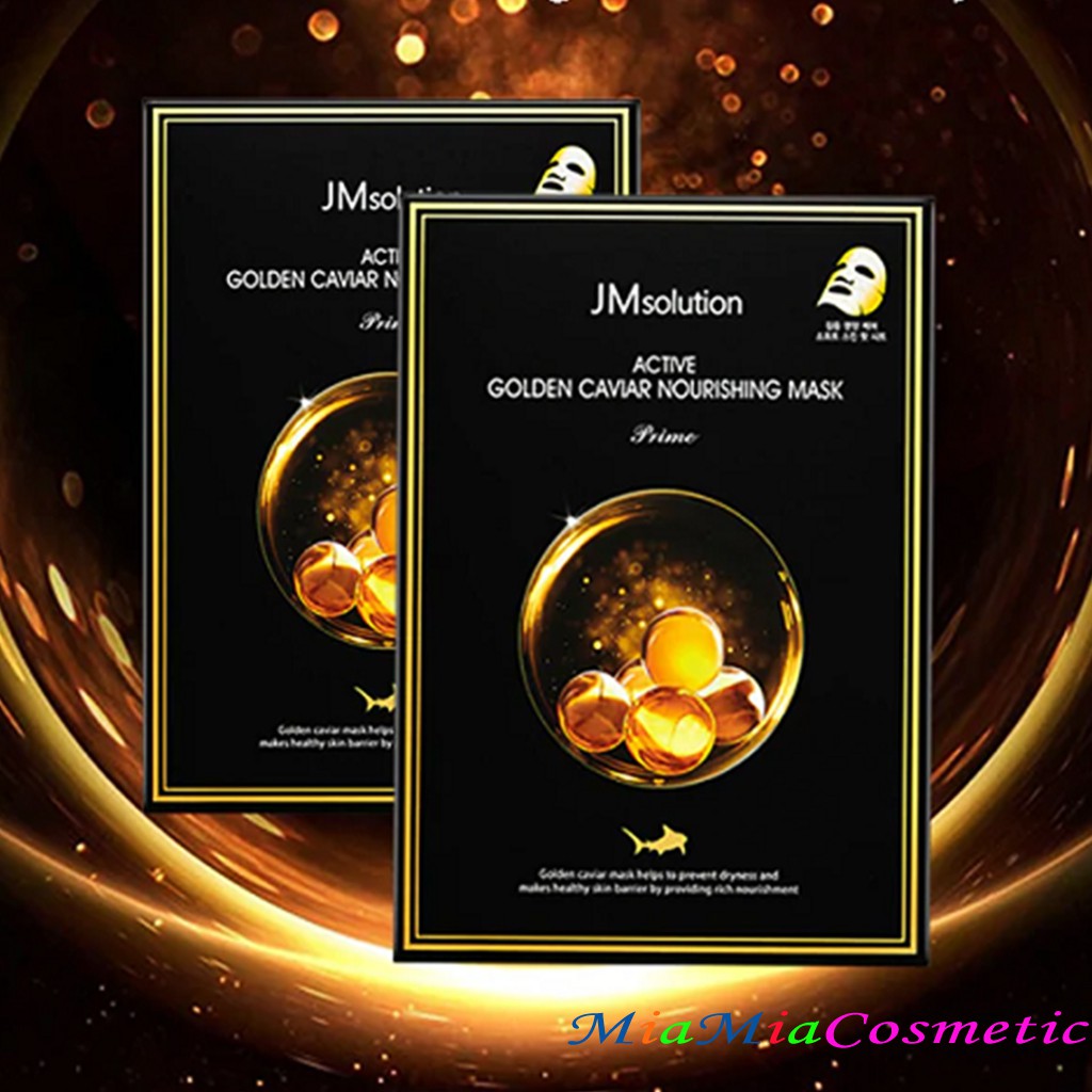 Mặt Nạ Trứng Cá Vàng (miếng lẻ) JM Solution Active Golden Caviar Nourishing Mask Prime 30ml Dưỡng Da Mềm Mịn Săn Chắc