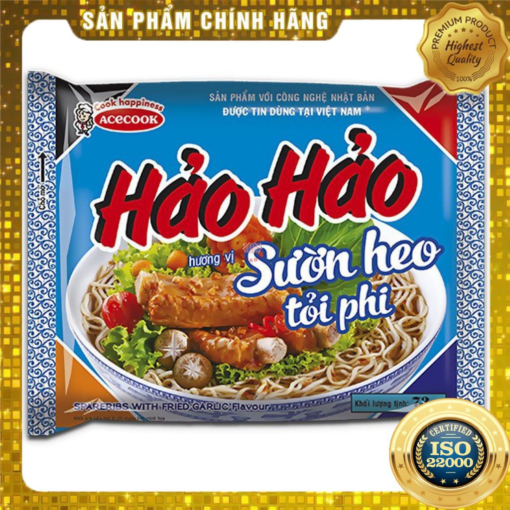 [ Yams Mart ] Combo 5 Mì Hảo Hảo Sườn Heo Tỏi Phi 73G