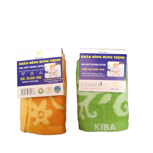 Khăn Mặt KIBA MUA 2 Tặng 1  Khăn Sợi Tre, Khăn bông cao cấp mềm mại kích thước 30x50cm