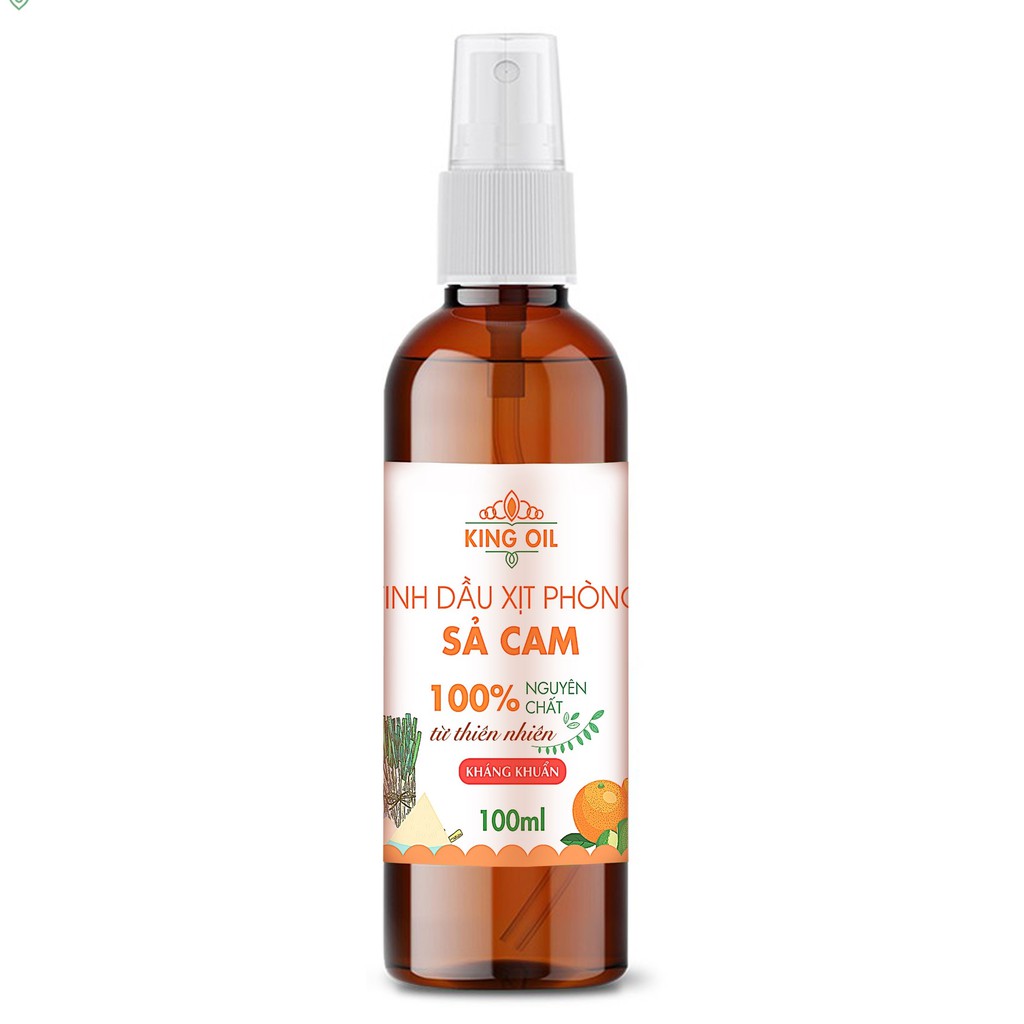 Bình xịt phòng 100ml tinh dầu Cam ngọt/ Bạc Hà/ Lavender/ Bưởi/ hoa lài/ Oải hương/ Sả chanh - khử mùi và đuổi muỗi