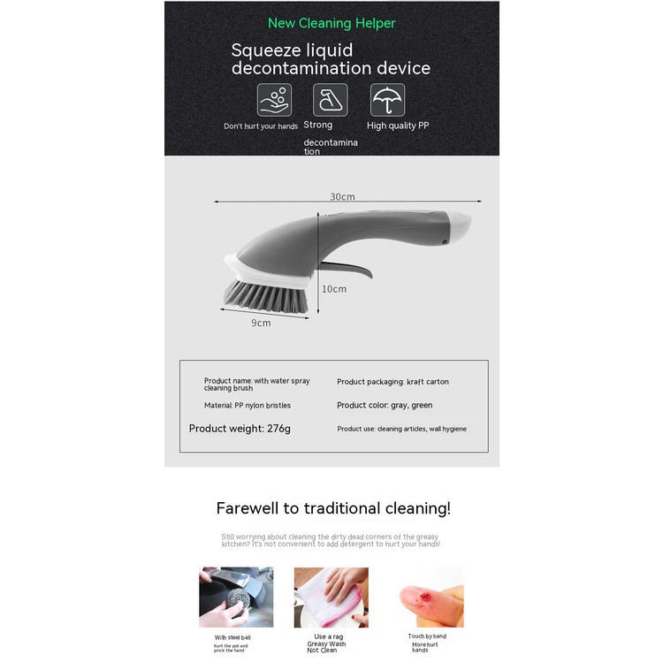 Bàn Chải Rửa Chén Tay Cầm Dài Tự Động Chống Trượt Tiện Dụng Cho Nhà Bếp