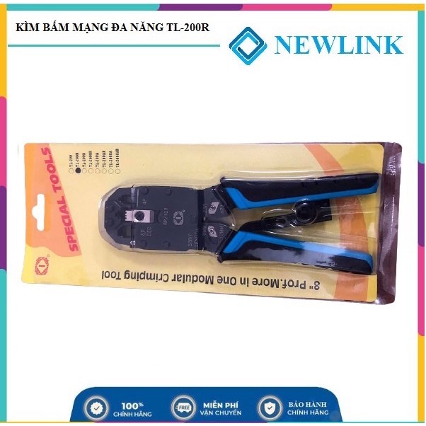 Kìm bấm mạng TL-200R đa năng bấm RJ11, RJ12, RJ45, RJ50, Cat5, Cat6- Chính Hãng