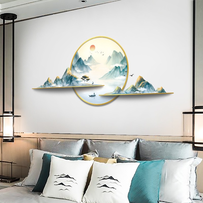 Decal dán tường phong cảnh núi non 06 QR 9533 trang trí phòng ngủ, phòng khách