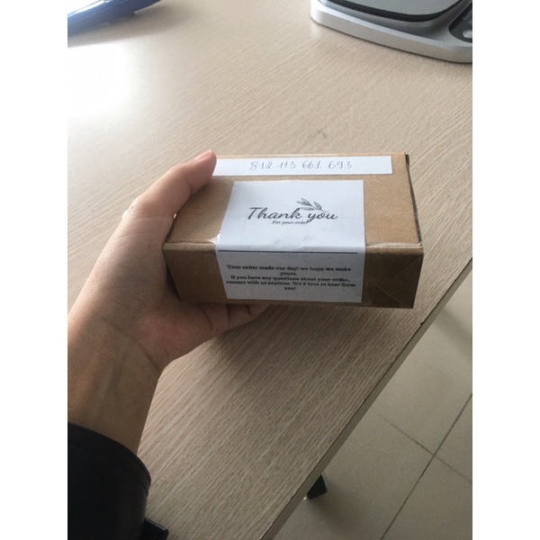 5 miếng dán niêm phong chữ thank you dán niêm phong cạnh hộp hàng nhỏ
