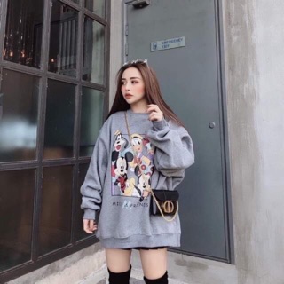 Áo nỉ bông dài tay thụng rộng vịt donal BY