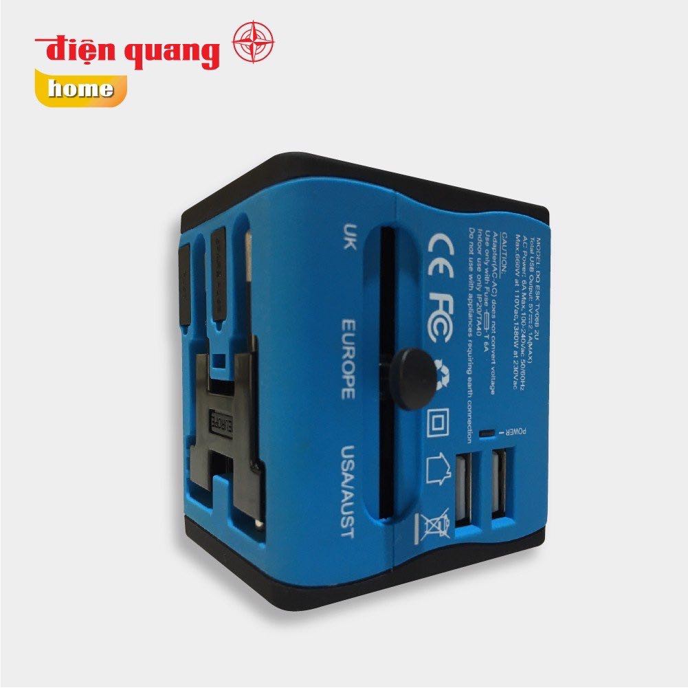 Ổ cắm du lịch Điện Quang ĐQ ESK TV06 2U ( 2 cổng USB )