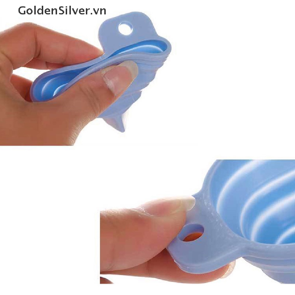 Phễu Silicone Màu Vàng Bạc Thiết Kế Gấp Gọn Cho Nhà Bếp