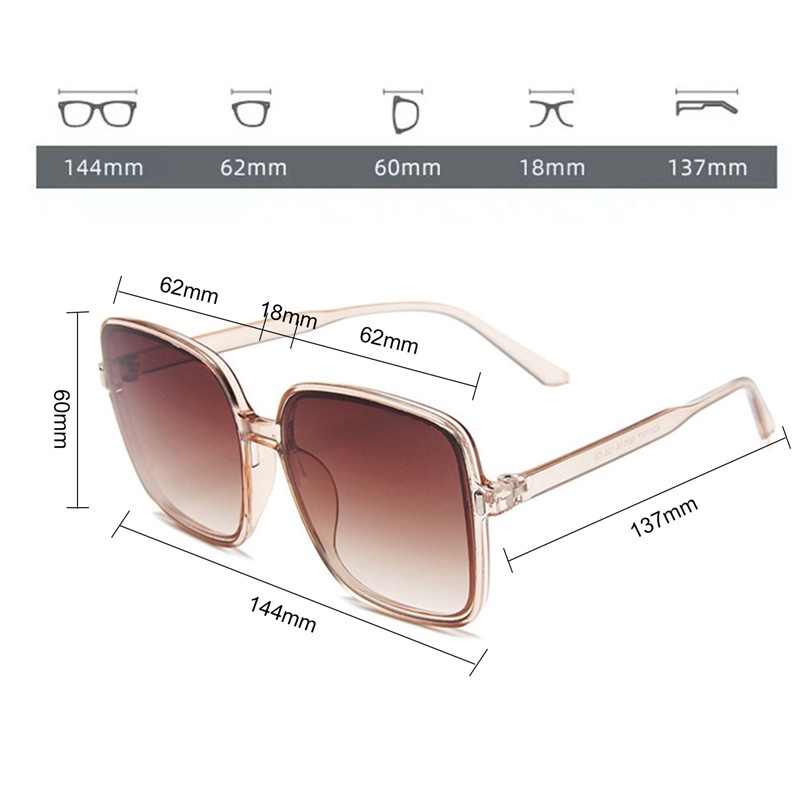 Kính Mát Gọng Vuông Chống Tia UV400 Thời Trang Dành Cho Nữ