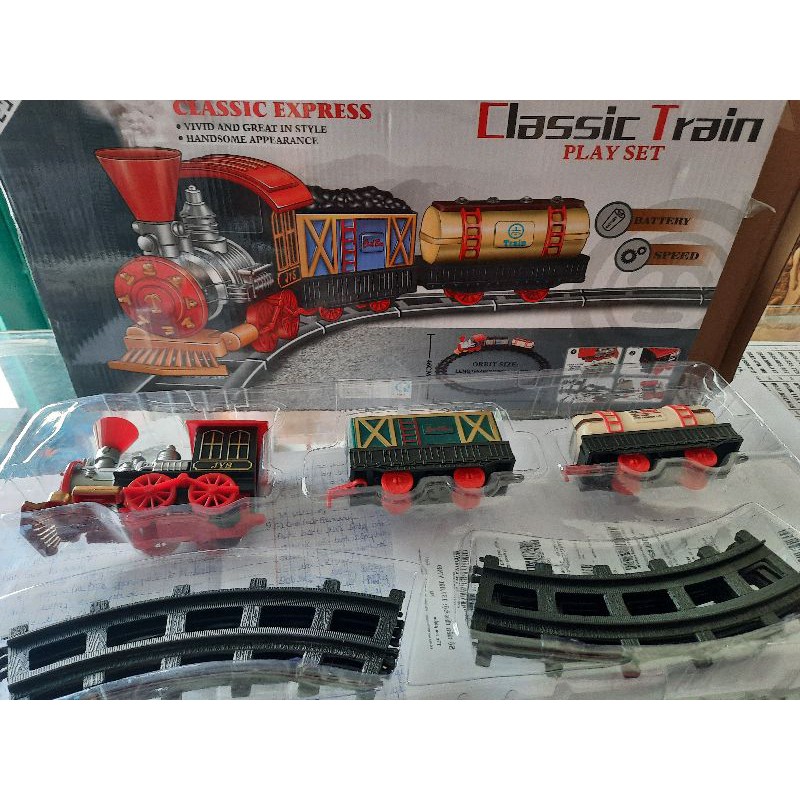 đồ chơi tàu hoả chạy trên đường ray classical train