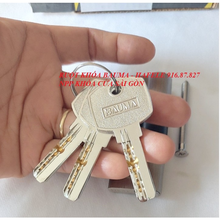 RUỘT KHÓA BAUMA HAFELE 916.87.827 RUỘT KHÓA ĐẦU 2 ĐẦU CHÌA DÀI 70MM