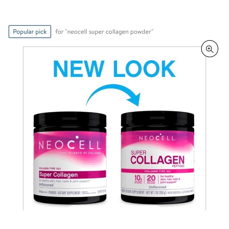 Bột pha Super Collagen Neocell Peptides mẫu mới nhất