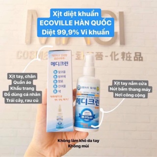 Xịt sát khuẩn ECOVILLE MEDICLEAN Hàn Quốc 100ml