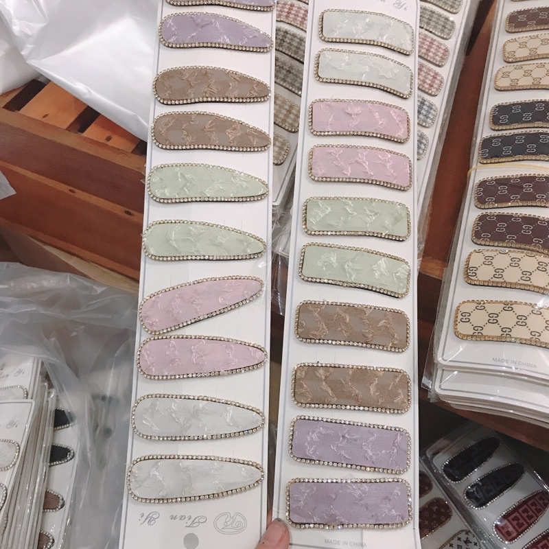 Sỉ 1 dây kẹp tóc kẹp tách viền đá xinh xắn