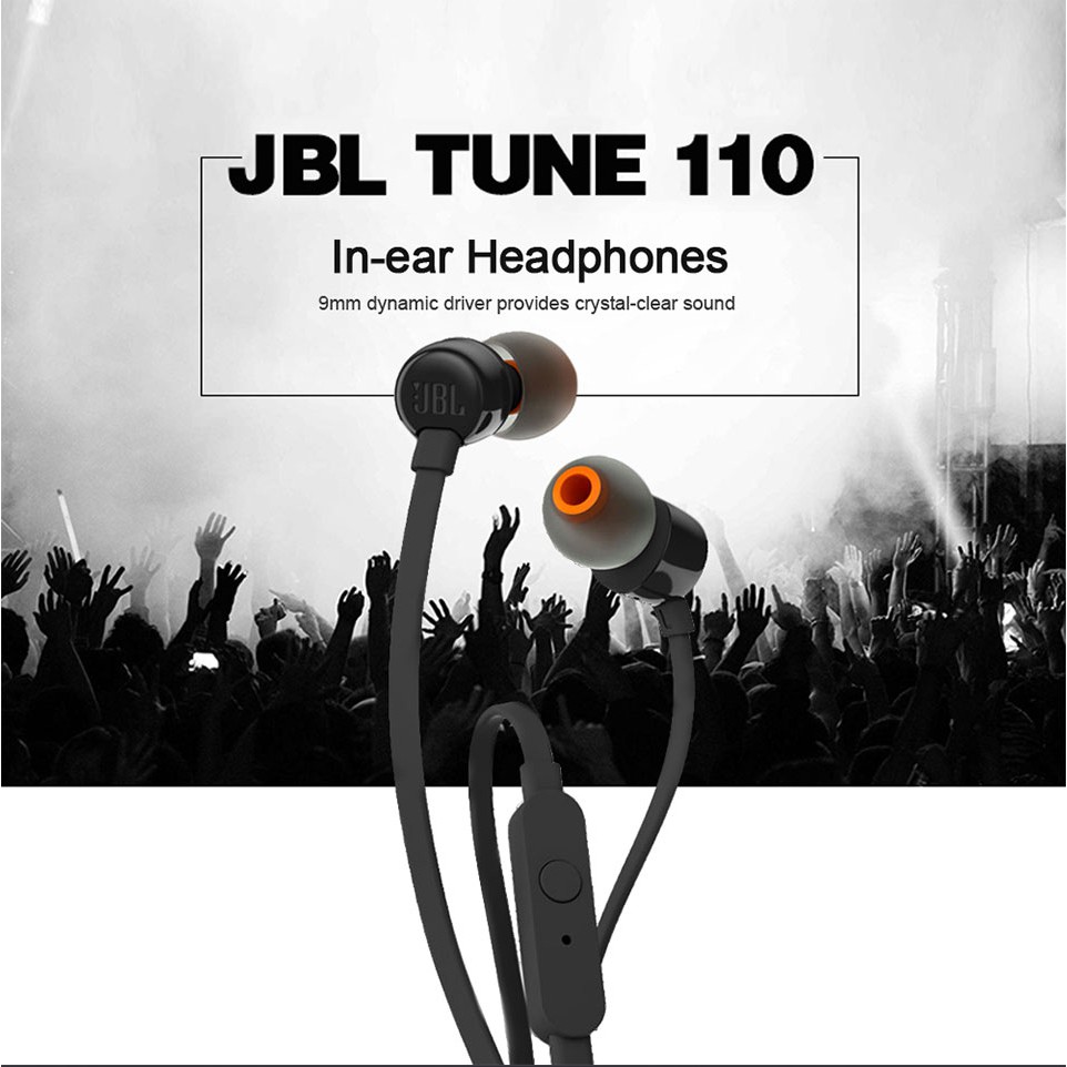 Tai nghe nhét tai Jbl T110 có micro âm thanh stereo sống động jack 3.5mm