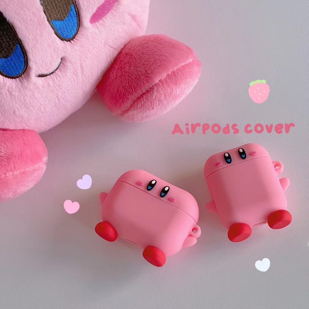 Vỏ Bảo Vệ Hộp Sạc Tai Nghe AirPods 1 2 3 Pro Bằng Silicon Mềm Họa Tiết Kirby Dễ Thương
