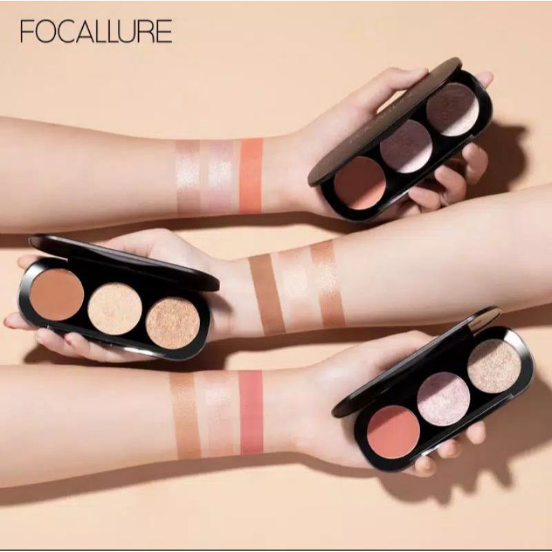 (hàng Mới Về) Bảng Phấn Má Hồng Và Bắt Sáng Focallure