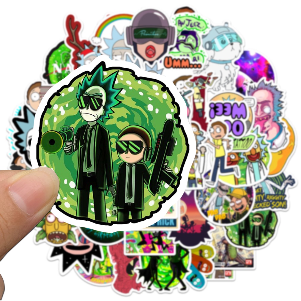 Bộ 10/50 Sticker Hoạt Hình Rick &amp; Morty Dán Trang Trí