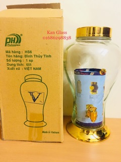 Bình sâm, bình thủy tinh 5 Lít vòi - ko vòi [hàng có sẵn]