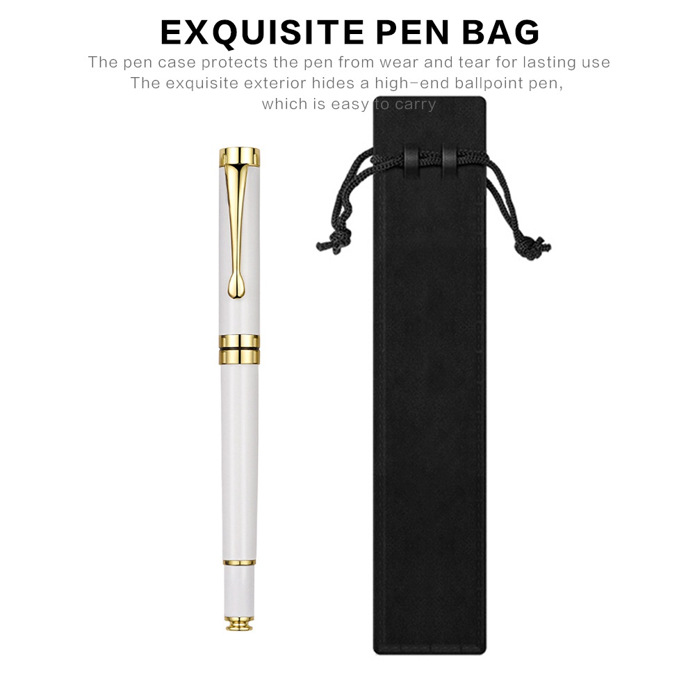 1 Gói Bút Bi Bằng Thép Không Gỉ Với Viền Chrome Màu Vàng Sang Trọng Làm Quà Tặng Cho Nam Và Nữ