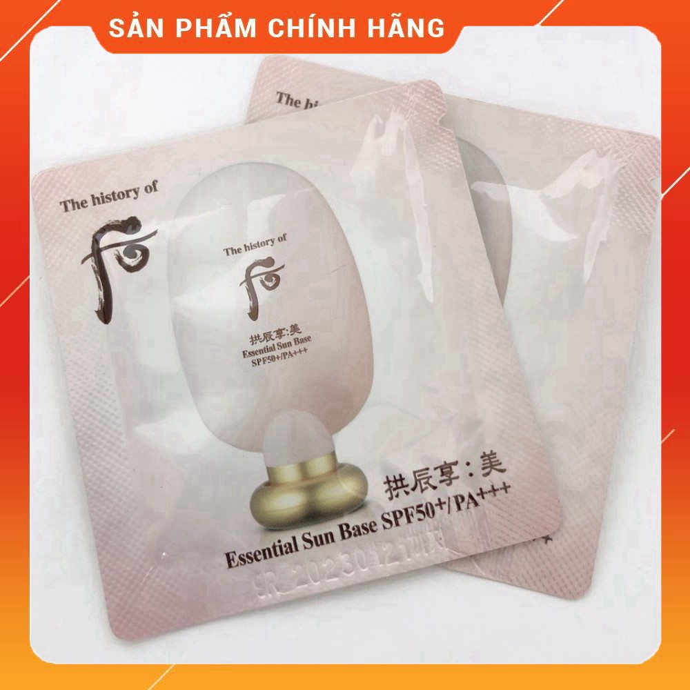 Gói sample kem lót Whoo trắng nâng tone che khuyết điểm và chống nắng cao - Whoo Mi Essential Sun Base Spf50+/pa+++