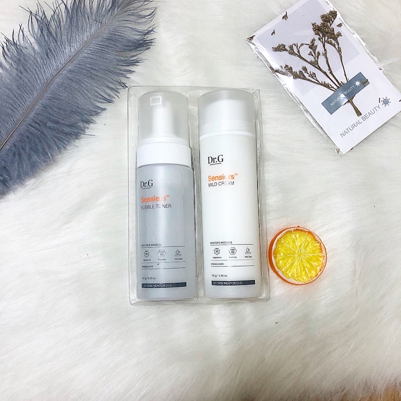 Bộ toner và sữa dưỡng cho da yếu đang phục hồi Sensiers Bubble Toner & Sensiers Mild Cream Dr.g 150g | BigBuy360 - bigbuy360.vn