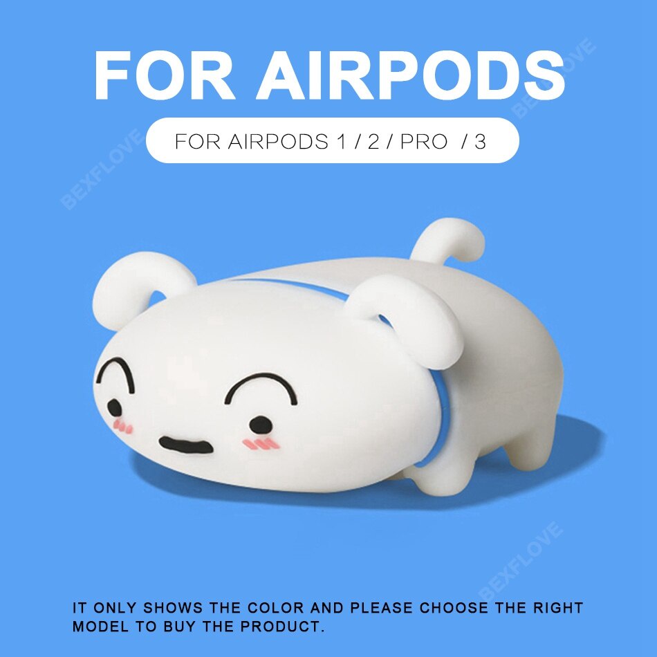 Vỏ bảo vệ hộp sạc tai nghe Airpods 3 Pro bằng silicon hình chú chó 3D dễ thương