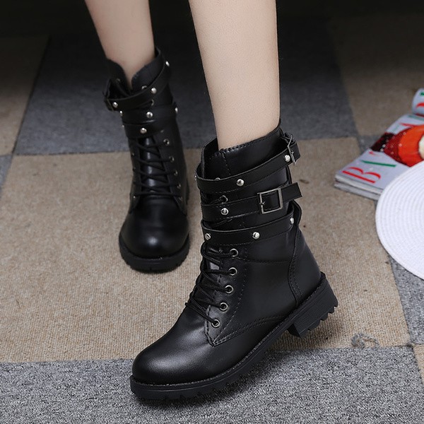 [order] Giày cao cổ cột dây boot đen side 35 đến 42