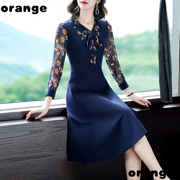 Đầm Dáng Rộng Họa Tiết Hoa Thời Trang Mùa Thu 2022 Mới Mẻ Cho Phụ Nữ Trung Niên