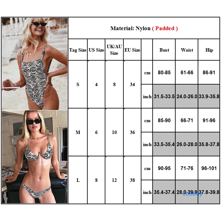 CB❤❤ Women Leopard Bikini đồ bơiSet Push-Up Padded Swimming Bathing Scoop Neck | BigBuy360 - bigbuy360.vn