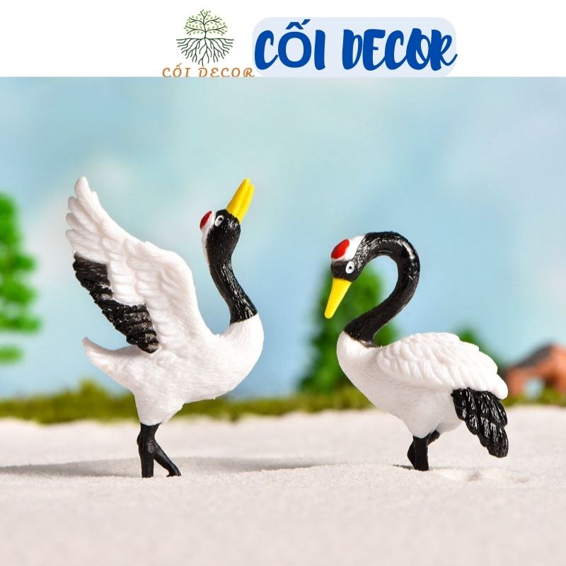Mô hình tiểu cảnh ❤️ Con cò trắng trang trí tiểu cảnh, mô hình, sân vườn, terrarium