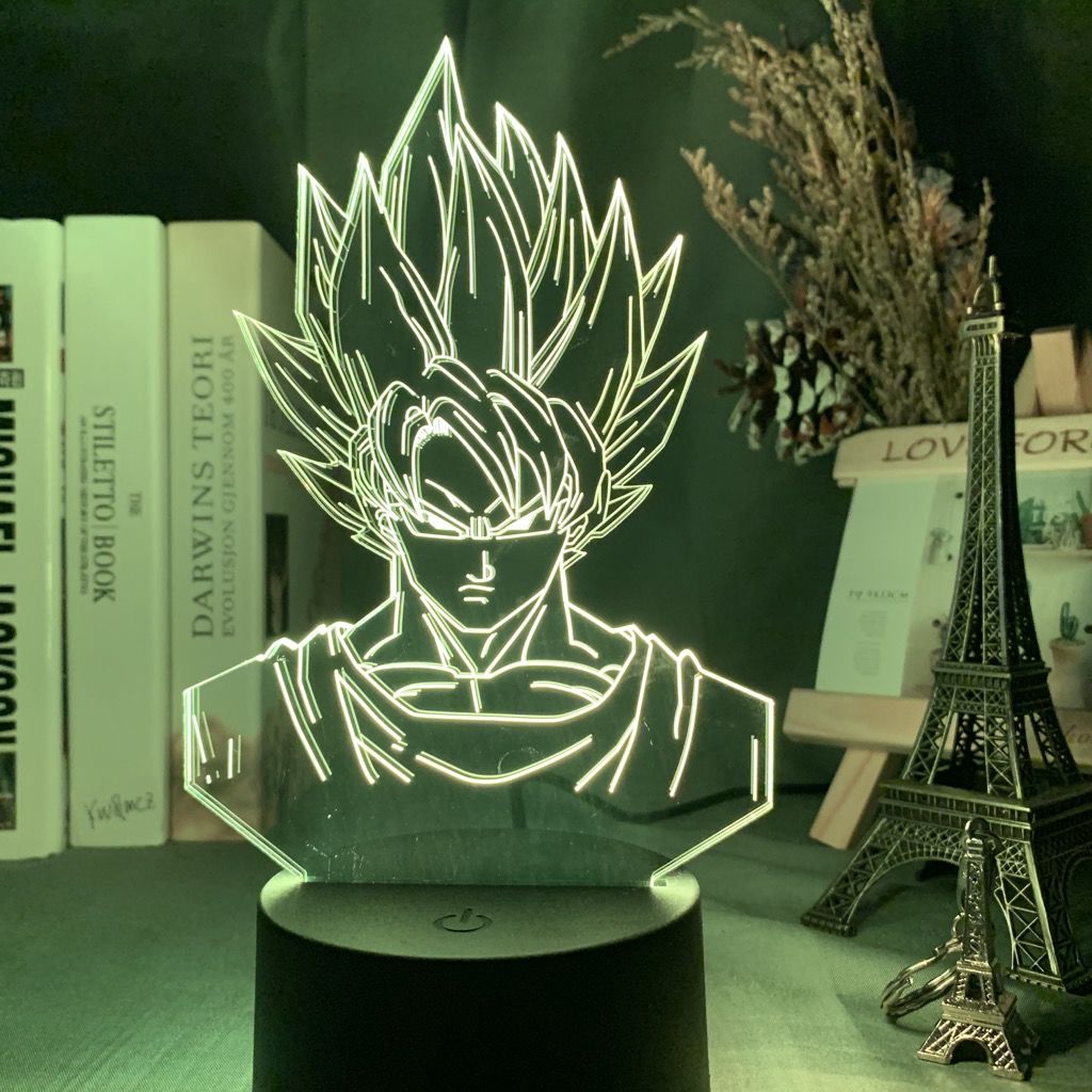 DRAGON BALL Đèn Led 3d Tạo Hình Goku Độc Đáo