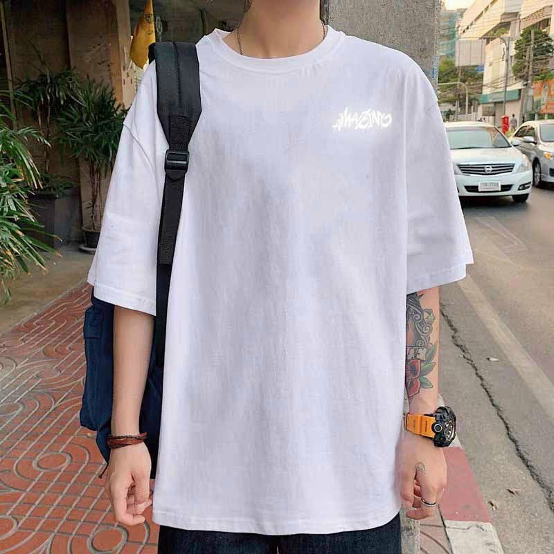 Áo thun nam nữ unisex tay lỡ in phản quang chất thun co giãn 4 chiều (gutchop)