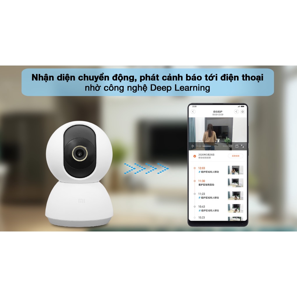 Camera Wifi không dây IP Mi Home 360 Độ 2K Xiaomi, Trắng (BHR4457GL) - Hàng Chính Hãng 2 NĂM