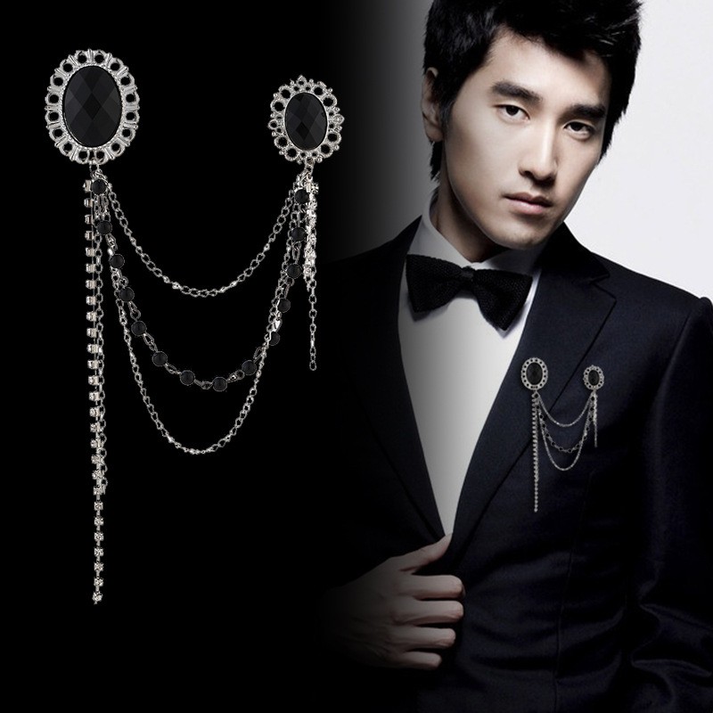 Dây cài ngực áo c179 thiết kế hình vương miện phong cách Anh Quốc dành cho nam