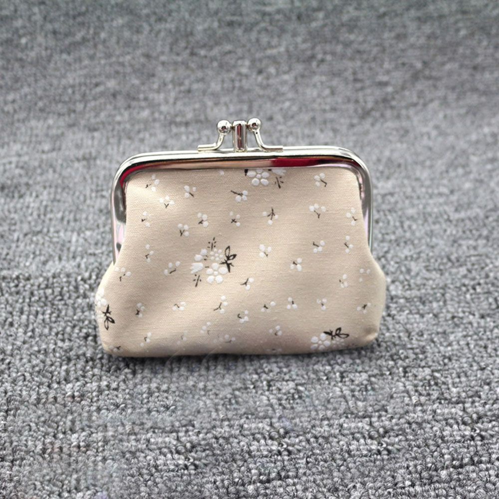 ALLGOODS Vintage Small Wallet Women Lady Zero Purses Hasp Coin Purse Mini Fashion Handbag Key Card Holder Flowers Printed Clutch Bag Double Layer Clutch Bag/Multicolor