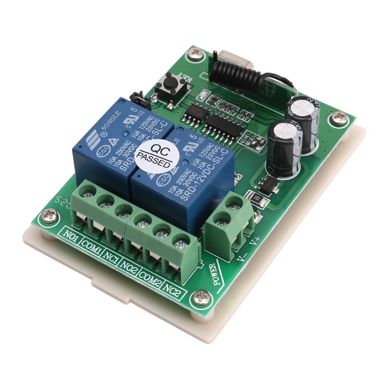 Rơ Le Công Tắc Điều Khiển Từ Xa DC 12V 2CH 433Mhz Cho Gara Doo