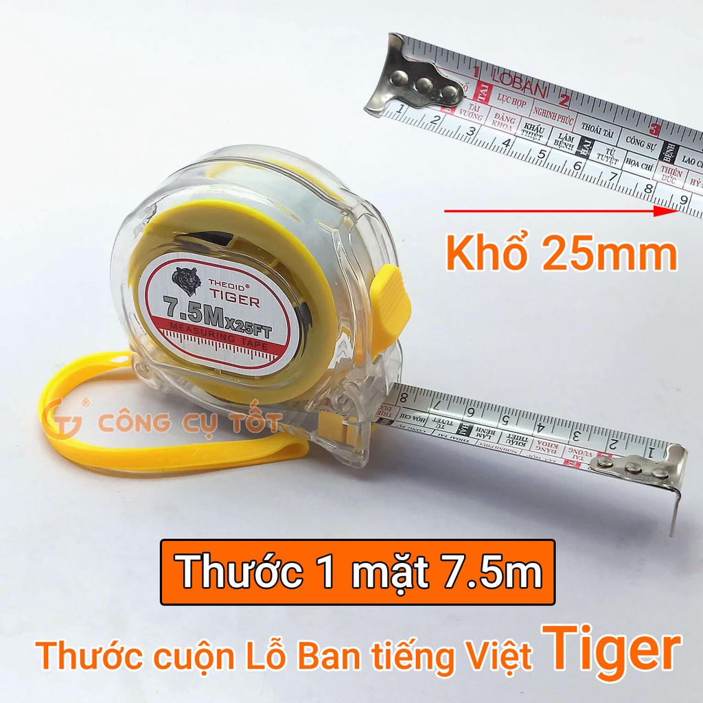 Thước cuộn Lỗ Ban tiếng Việt Tiger