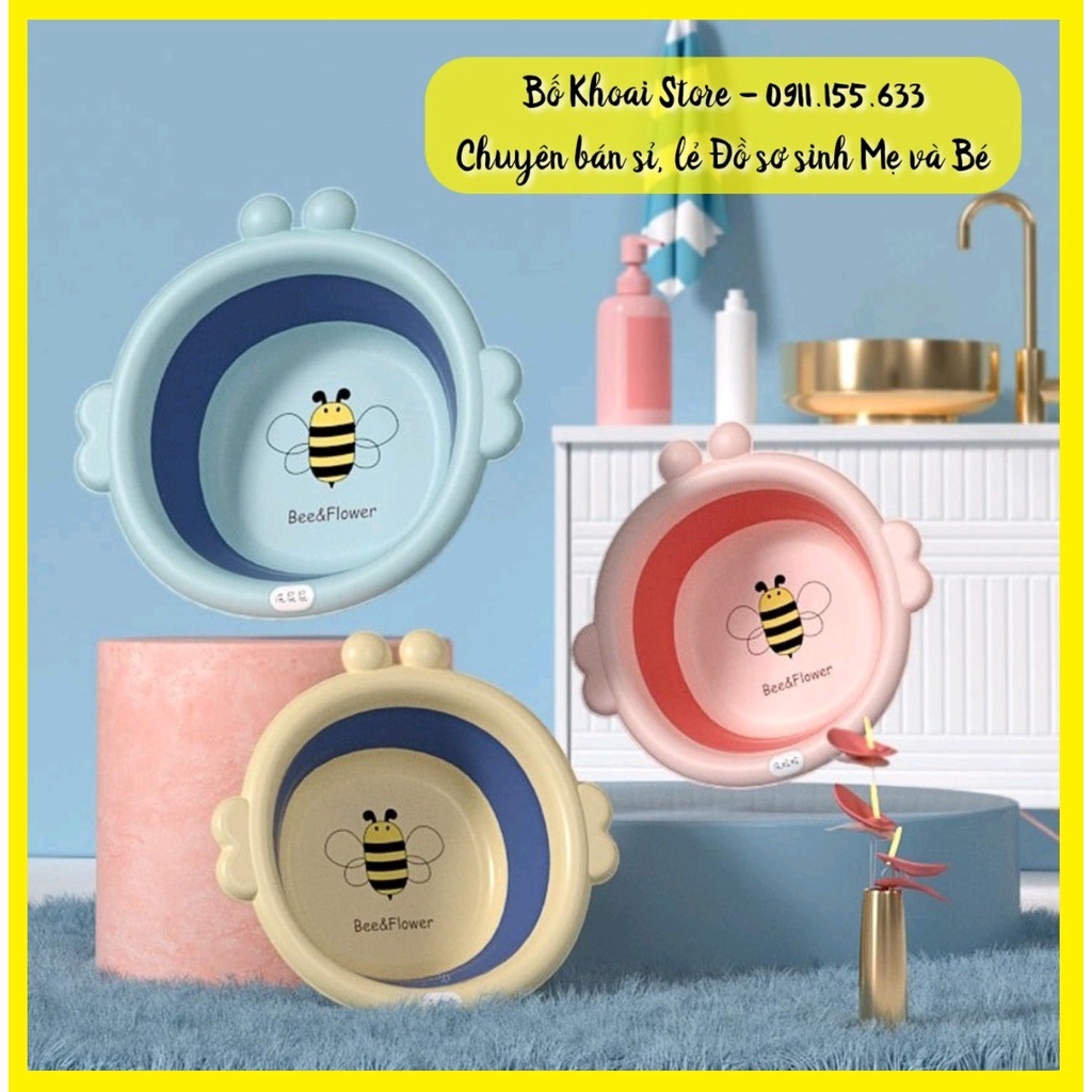 Chậu rửa mặt gập gọn - Chậu gập gọn hình Ong - Bố Khoai Store