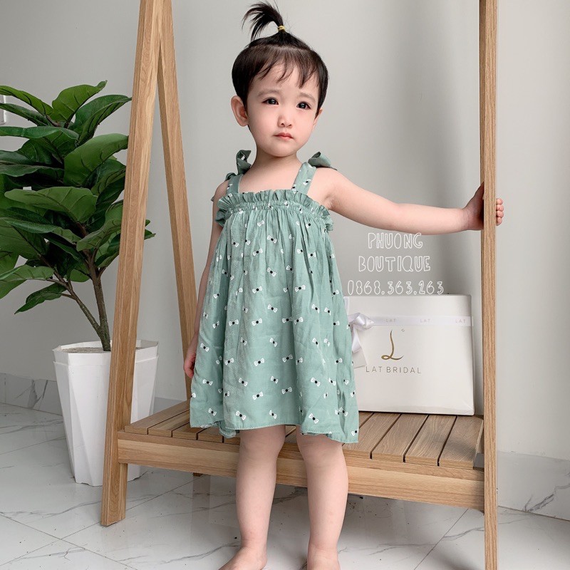 Váy 2 dây cho bé Phuongboutique Đầm công chúa bé gái từ 7-19kg