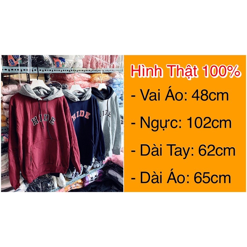 Áo Hoodie Nam Nữ Nỉ Bông Dày Dặn Hàng QC Chất Đẹp Áo Khoác Hoodie Nỉ Ngoại SWEATER NAM NỮ HIDE - AK3388