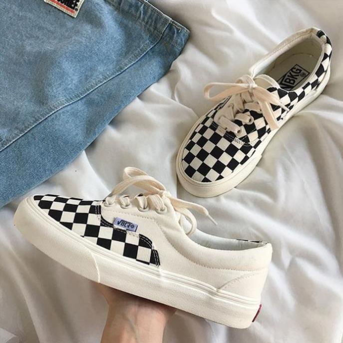 Giày sneaker Vans caro buộc dây Hot trend nam nữ, Giày thể thao Van caro dùng đi học,tập gym,chạy bộ