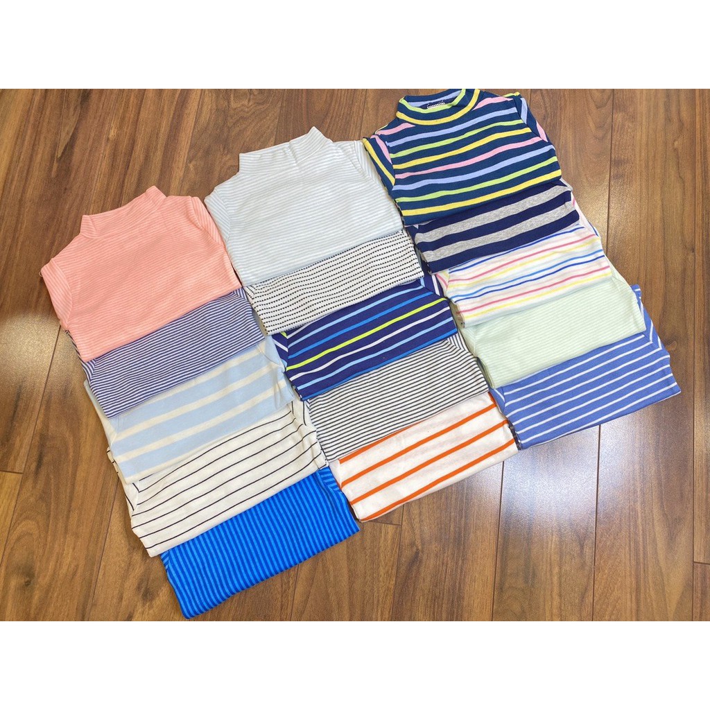 Bộ Thu đông cổ 3 phân kẻ  ngang cho bé từ sơ sinh đến 5 tuổi chất cotton mềm mịn không bai nhão không xù