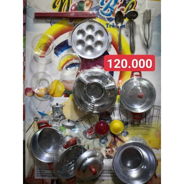 Bộ Đồ Chơi Nấu Ăn Nhôm Ngọc bích bộ lớn