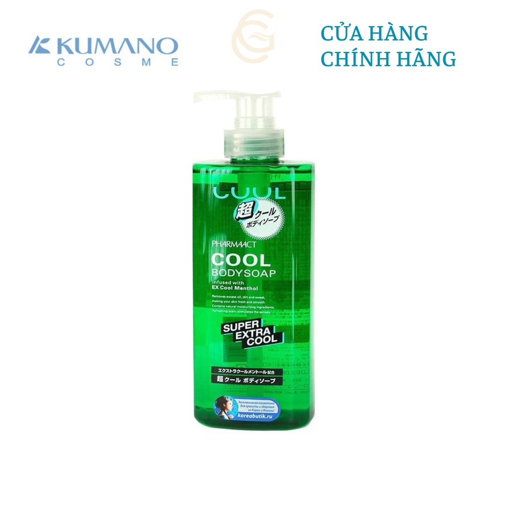 Sữa Tắm Nam Cao Cấp Nhật Bản Hương Bạc Hà Mát Lạnh Pharmaact Cool, Nhập Khẩu Chính Hãng (600ml)