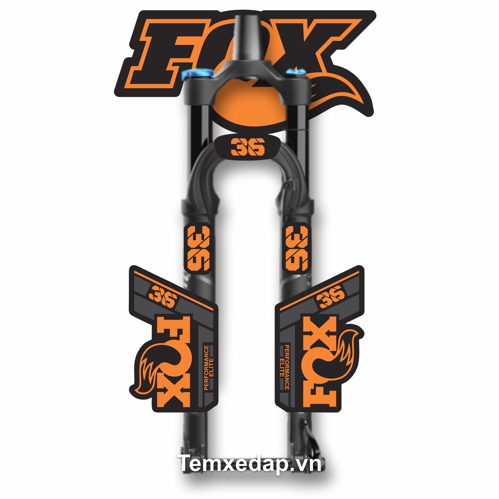 Tem decal dán phuộc xe đạp địa hình FOX 36 PERFORMANCE ELITE 2021 | Sticker phuộc xe đạp | Fork decal | Temxedap.vn