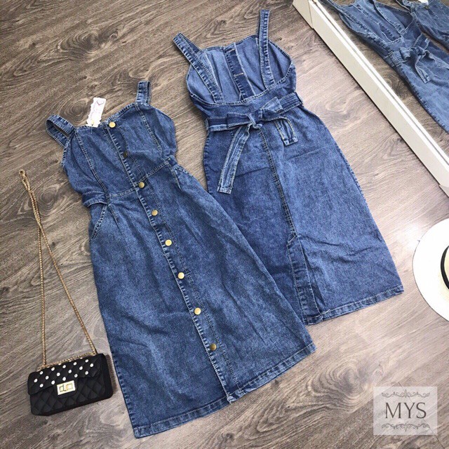 Váy Jean 2 Dây Buộc Dây Eo siu hot Mã SL#V 12 HOT HOT HOT 2019