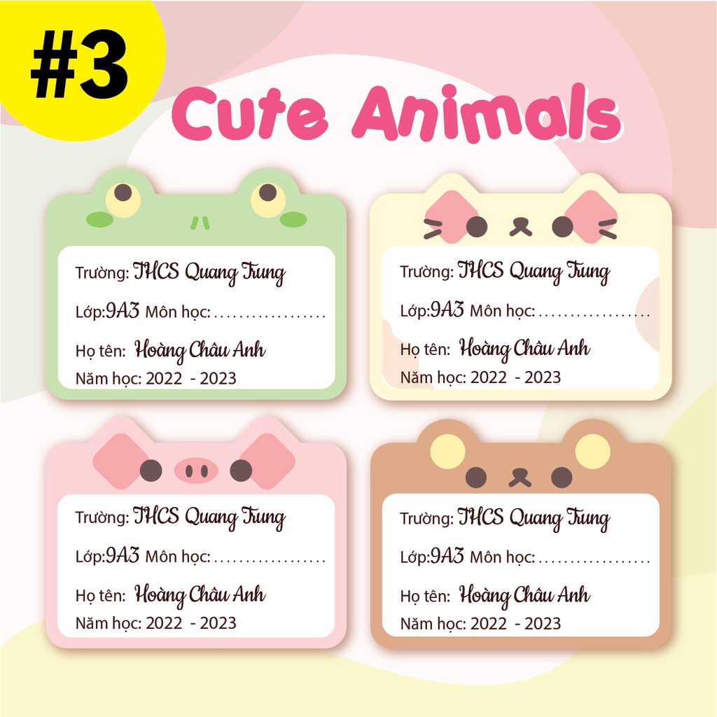 💗 SET 36 NHÃN VỞ IN TÊN & THÔNG TIN THEO YÊU CẦU - Sỉ inbox