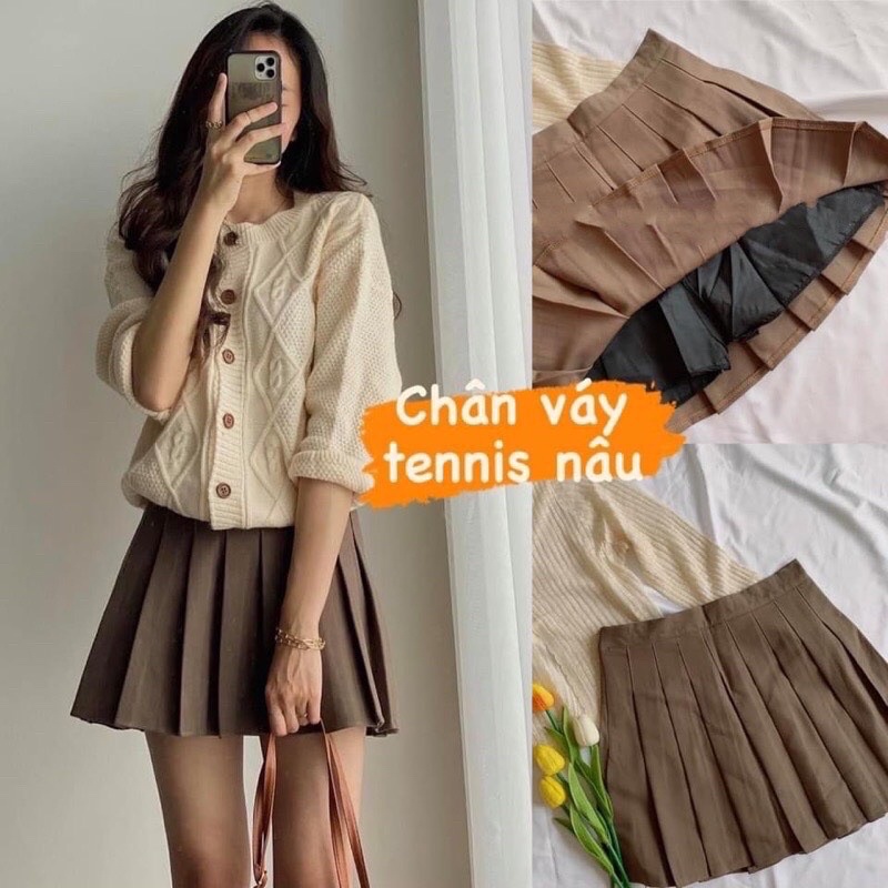 Chân váy tennis xếp ly cạp cao dáng chữ A có 4 màu