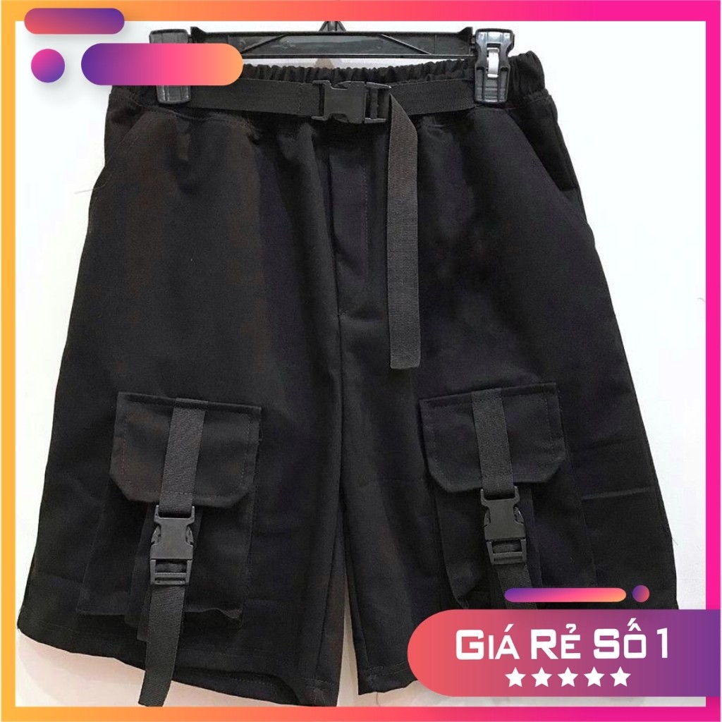 Quần short túi hộp  phối xích thắt lưng ? Size M -2XL ( có ảnh thật và clip review )