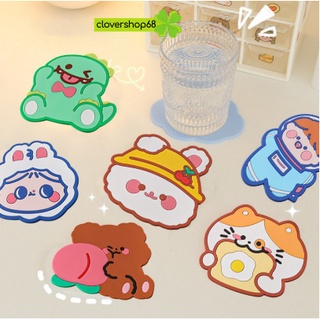 Đế lót ly silicon hình động vật xinh - miếng lót cốc cao su chống trượt Clovershop